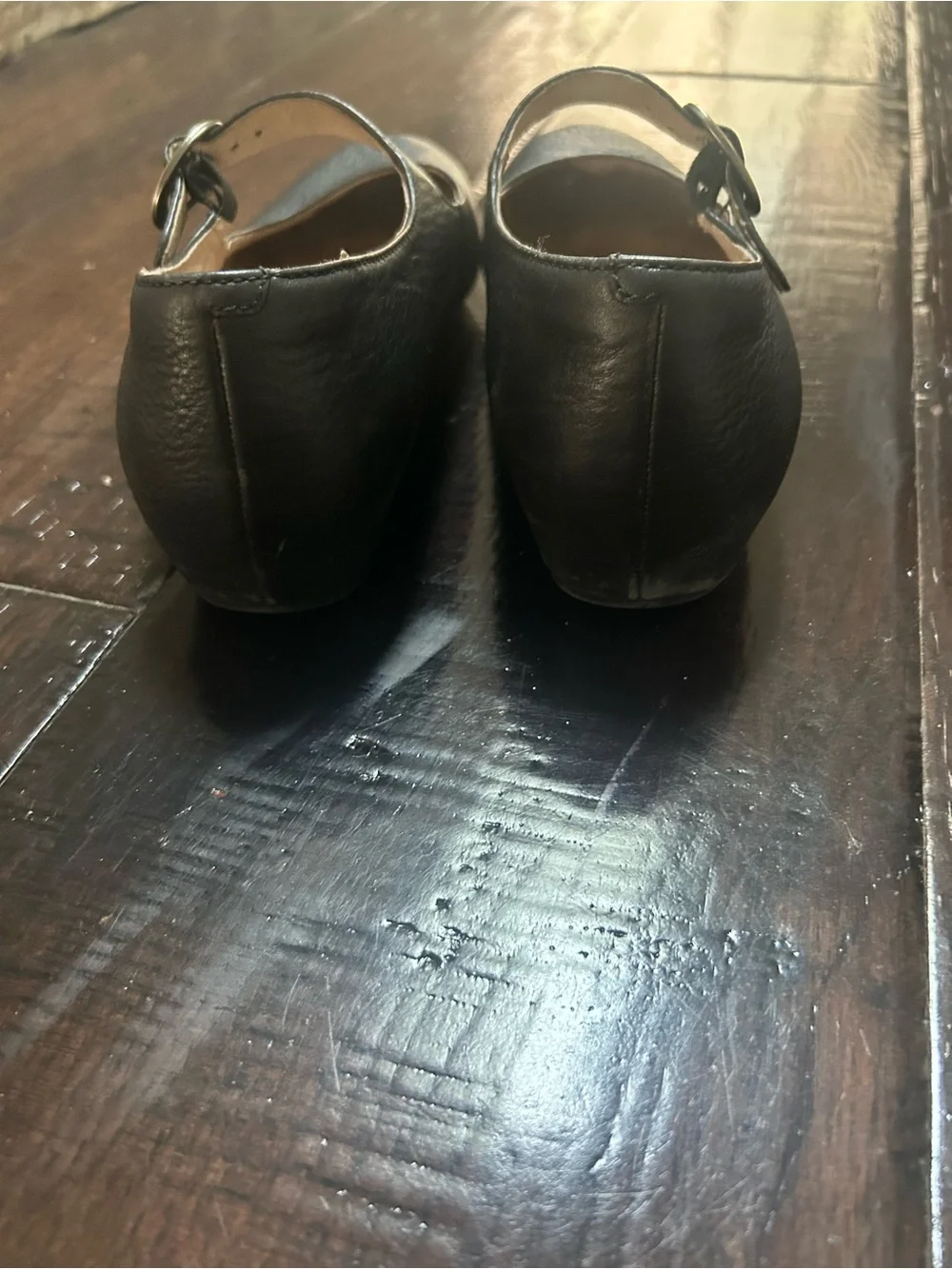Dansko Black Leather Mary Jane Flats with Buckle